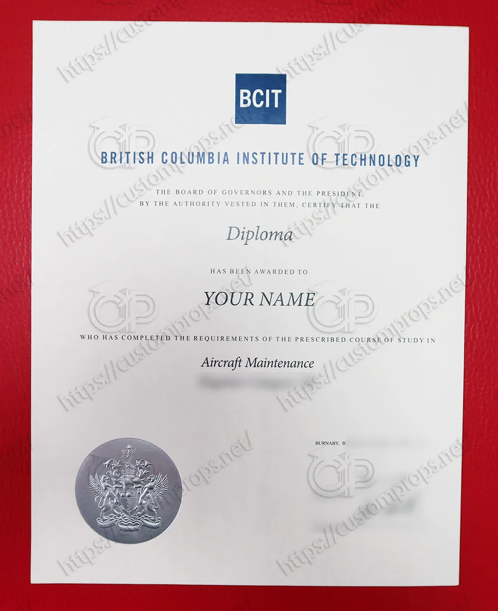 不列颠哥伦比亚理工学院毕业证道具 BCIT毕业证